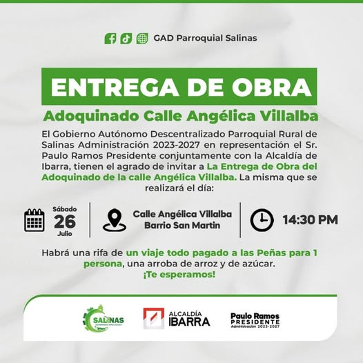Entrega De Obra: Adoquinado De La Calle Angélica Villalba En El Barrio San Martín