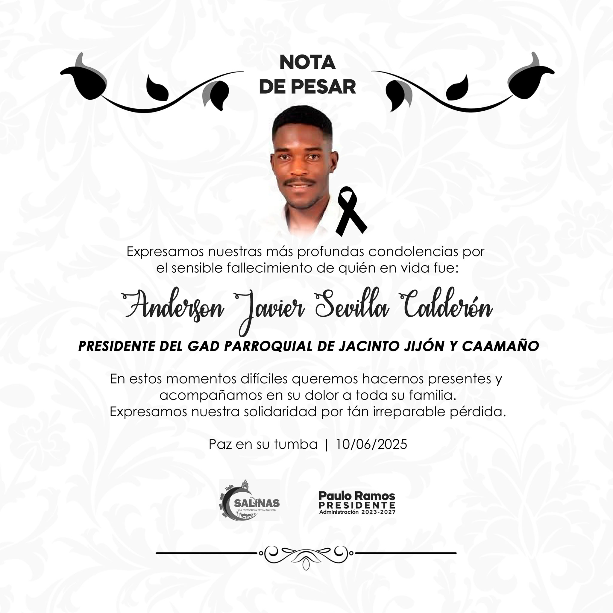 nota de pesar